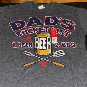Dad's Bucket List Graphic T-Shirt 34/36 small Father’s Day gray